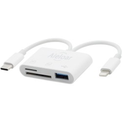Lecteur de Carte SD pour iPhone & iPad, Adaptateur USB-C & Lightning pour Micro SD/SD, Compatible avec iPhone, iPad, Macbook, Sa
