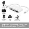 Lecteur de Carte SD pour iPhone & iPad, Adaptateur USB-C & Lightning pour Micro SD/SD, Compatible avec iPhone, iPad, Macbook, Sa