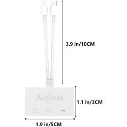 Lecteur de Carte SD pour iPhone & iPad, Adaptateur USB-C & Lightning pour Micro SD/SD, Compatible avec iPhone, iPad, Macbook, Sa
