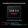 PGYTECH Lecteur de Carte CFexpress Type A/SD/Micro SD 10 Gbps USB 3.2 Gen2, Support de Carte CFexpress Type A/SD/TF, Compatible 
