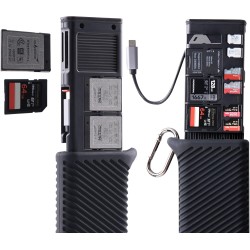 PGYTECH CFexpress Type B/SD/Micro SD Lecteur de Carte USB 3.2 Gen 2 10 Gbit/s Lecteur de Carte mémoire CFexpress Type B/SD/TF/Na