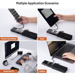 PGYTECH Lecteur de Carte CFexpress Type B/SD/Micro SD USB 3.2 Gen 2 10 Gbit/s Haute Vitesse CFexpress Type B/SD/TF/Nano Card Cas