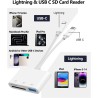 Lecteur de Carte SD pour iPhone,de Carte SD USB C 3 en 1 avec USB, Adaptateur Cartes SD USB C Lecteur de Cartes pour iPhone 16/1