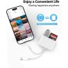 Lecteur de Carte SD pour iPhone,de Carte SD USB C 3 en 1 avec USB, Adaptateur Cartes SD USB C Lecteur de Cartes pour iPhone 16/1