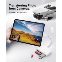 Lecteur de Carte SD pour iPhone,de Carte SD USB C 3 en 1 avec USB, Adaptateur Cartes SD USB C Lecteur de Cartes pour iPhone 16/1