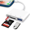 Lecteur de Carte SD pour Phone Pad, Aplimln Adaptateur Carte SD pour Phone 3 en 1 avec Port USB und Double Fente, Adaptateur Mic