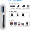 Lecteur de Carte SD pour Phone Pad, Aplimln Adaptateur Carte SD pour Phone 3 en 1 avec Port USB und Double Fente, Adaptateur Mic