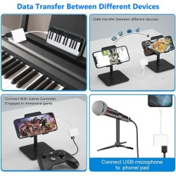 Lecteur de Carte SD pour Phone Pad, Aplimln Adaptateur Carte SD pour Phone 3 en 1 avec Port USB und Double Fente, Adaptateur Mic