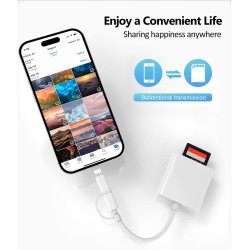 Lecteur de Carte SD pour Phone, USB C Lecteur Carte avec Double Fente pour Micro SD/SD, Adaptateur Carte SD pour Phone USB C