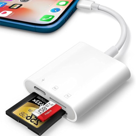 Lecteur de Carte SD pour Phone Pad, Aplimln Adaptateur de Carte SD, Lecteur de Carte mémoire pour Phone avec Double Fente pour M