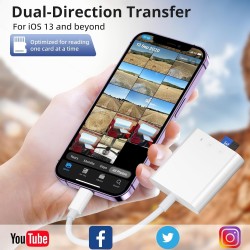 Lecteur de Carte SD pour Phone Pad, Aplimln Adaptateur de Carte SD, Lecteur de Carte mémoire pour Phone avec Double Fente pour M