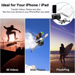 Lecteur de Carte SD pour Phone Pad, Aplimln Adaptateur de Carte SD, Lecteur de Carte mémoire pour Phone avec Double Fente pour M