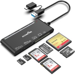 Lecteur de Cartes Multiples USB C USB3.0, SD/TF/CF/Micro SD/XD/MS Lecteur de Cartes mémoire 7 en 1/Adaptateur/Hub pour Cartes SD