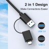 Lecteur de Cartes Multiples USB C USB3.0, SD/TF/CF/Micro SD/XD/MS Lecteur de Cartes mémoire 7 en 1/Adaptateur/Hub pour Cartes SD