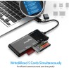 Lecteur de Cartes Multiples USB C USB3.0, SD/TF/CF/Micro SD/XD/MS Lecteur de Cartes mémoire 7 en 1/Adaptateur/Hub pour Cartes SD