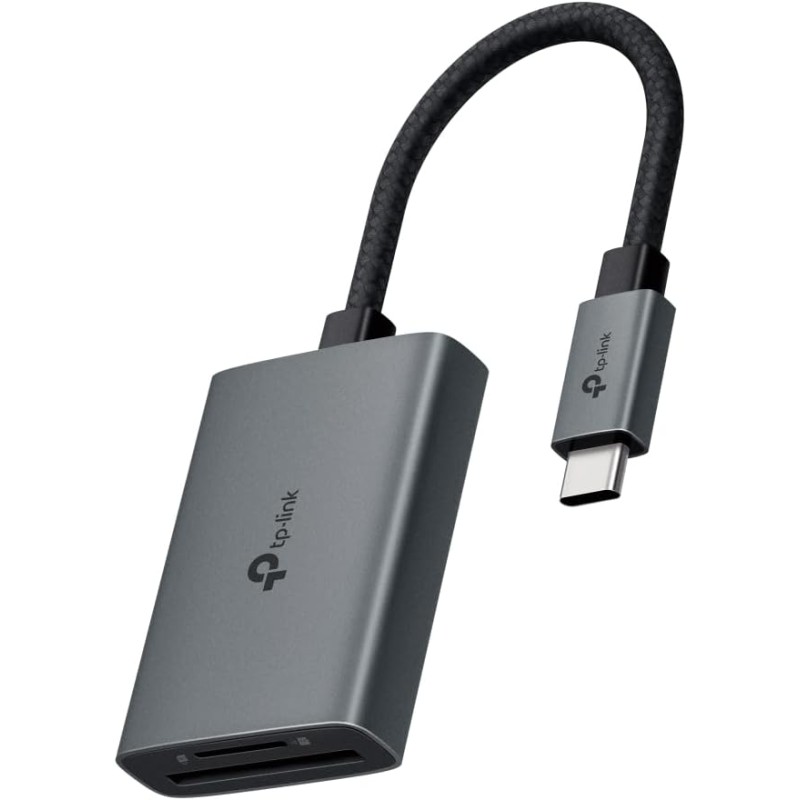 TP-Link Lecteur de Carte mémoire SD, USB C vers SD et microSD jusqu'à 2 to, USB 3.0, UHS-I 200 Mo/s, Lecture et écriture simulta
