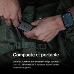 TP-Link Lecteur de Carte mémoire SD, USB C vers SD et microSD jusqu'à 2 to, USB 3.0, UHS-I 200 Mo/s, Lecture et écriture simulta