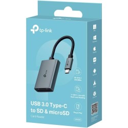 TP-Link Lecteur de Carte mémoire SD, USB C vers SD et microSD jusqu'à 2 to, USB 3.0, UHS-I 200 Mo/s, Lecture et écriture simulta
