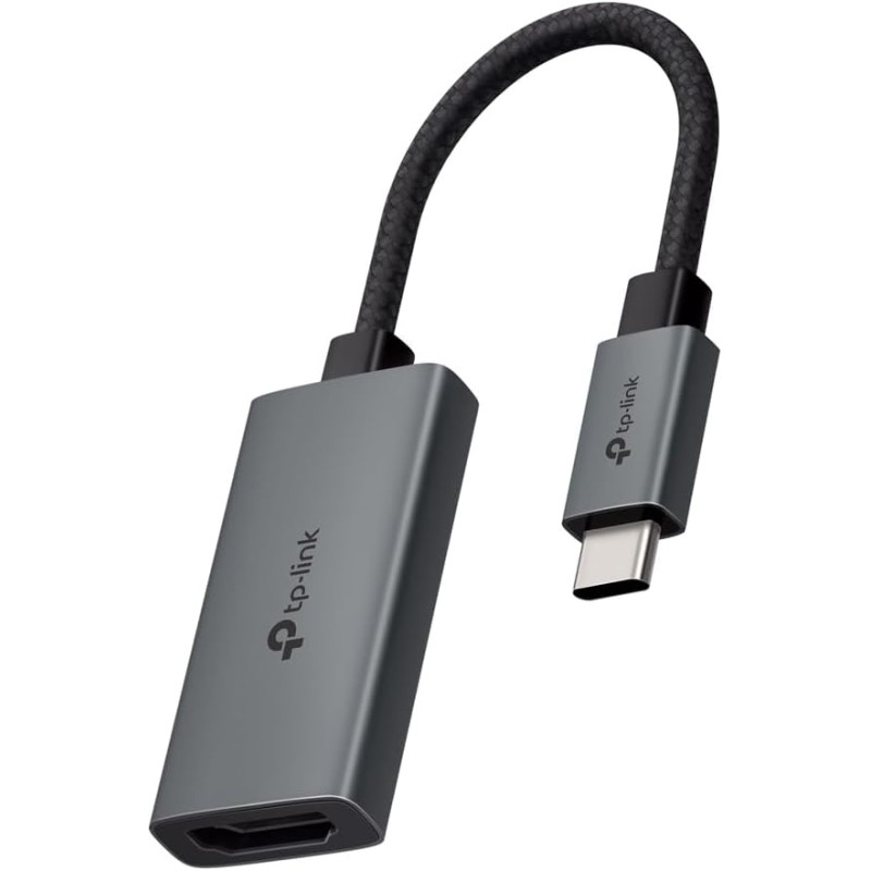 TP-Link UA520C Câble USB C vers HDMI 4K 60 Hz, câble tressé de 10 cm de Long, Plug & Play, Prend en Charge macOS, Windows, iPadO