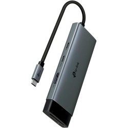 TP-Link UH7020C Hub USB C PD100W, 4K 60Hz HDMI, 1× USB C, 2× USB A, Cartes SD et microSD jusqu'à 200 Mo/s, Compatible avec MacOS