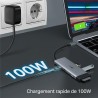 TP-Link UH7020C Hub USB C PD100W, 4K 60Hz HDMI, 1× USB C, 2× USB A, Cartes SD et microSD jusqu'à 200 Mo/s, Compatible avec MacOS