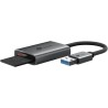 TP-Link UA430 Lecteur de Cartes SD & microSD USB-A 3.0 – 2 Emplacements, Vitesse UHS-I Jusqu’à 200 Mo/s, Câble Tressé 150 mm, Co