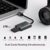 TP-Link UA430 Lecteur de Cartes SD & microSD USB-A 3.0 – 2 Emplacements, Vitesse UHS-I Jusqu’à 200 Mo/s, Câble Tressé 150 mm, Co