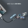 TP-Link UA430 Lecteur de Cartes SD & microSD USB-A 3.0 – 2 Emplacements, Vitesse UHS-I Jusqu’à 200 Mo/s, Câble Tressé 150 mm, Co