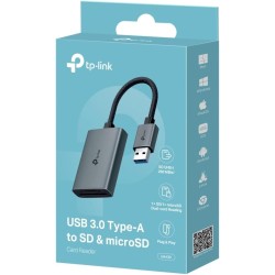 TP-Link UA430 Lecteur de Cartes SD & microSD USB-A 3.0 – 2 Emplacements, Vitesse UHS-I Jusqu’à 200 Mo/s, Câble Tressé 150 mm, Co