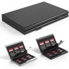 Étui pour Cartes mémoire en Aluminium résistant aux Chocs pour 12 Cartes Micro SD SDXC SDHC TF et 6 Cartes SD SDXC SDHC (Noir)