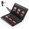 Étui pour Cartes mémoire en Aluminium résistant aux Chocs pour 12 Cartes Micro SD SDXC SDHC TF et 6 Cartes SD SDXC SDHC (Noir)