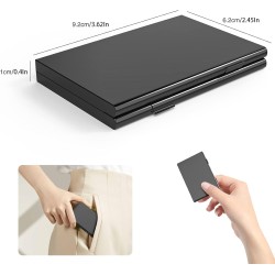 Étui pour Cartes mémoire en Aluminium résistant aux Chocs pour 12 Cartes Micro SD SDXC SDHC TF et 6 Cartes SD SDXC SDHC (Noir)