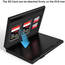 Étui pour Cartes mémoire en Aluminium résistant aux Chocs pour 12 Cartes Micro SD SDXC SDHC TF et 6 Cartes SD SDXC SDHC (Noir)