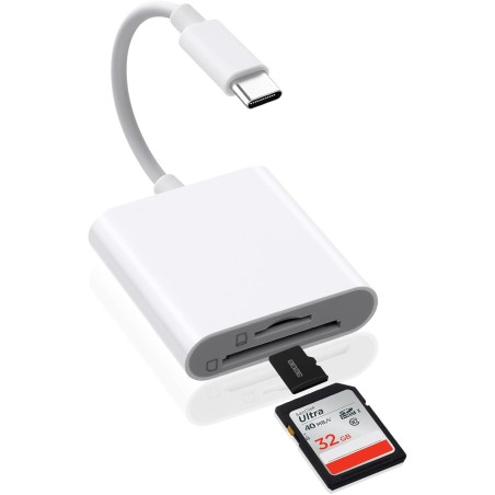 AXFEE 2en1 USB C Lecteur de Carte SD, Adaptateur Micro SD vers Type C OTG, Adaptateur Carte de Caméra SD pour Cartes SDHC SDXC T
