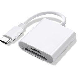 AXFEE 2en1 USB C Lecteur de Carte SD, Adaptateur Micro SD vers Type C OTG, Adaptateur Carte de Caméra SD pour Cartes SDHC SDXC T