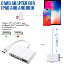 AXFEE 3en1 USB C Lecteur de Carte SD, Adaptateur Micro SD vers Type C OTG, Adaptateur Carte de Caméra SD pour Cartes SDHC SDXC T