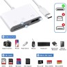 AXFEE 3en1 USB C Lecteur de Carte SD, Adaptateur Micro SD vers Type C OTG, Adaptateur Carte de Caméra SD pour Cartes SDHC SDXC T