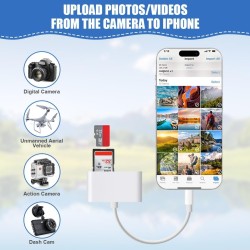 AXFEE 3en1 USB C Lecteur de Carte SD, Adaptateur Micro SD vers Type C OTG, Adaptateur Carte de Caméra SD pour Cartes SDHC SDXC T