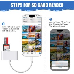 AXFEE 3en1 USB C Lecteur de Carte SD, Adaptateur Micro SD vers Type C OTG, Adaptateur Carte de Caméra SD pour Cartes SDHC SDXC T