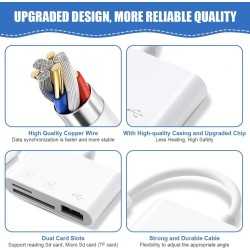 AXFEE 3en1 USB C Lecteur de Carte SD, Adaptateur Micro SD vers Type C OTG, Adaptateur Carte de Caméra SD pour Cartes SDHC SDXC T