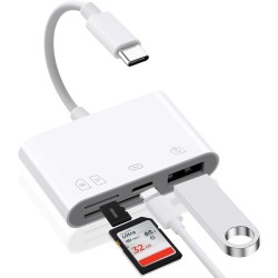 AXFEE 4en1 USB C Lecteur de Carte SD, Adaptateur Micro SD vers Type C OTG, Adaptateur Carte de Caméra SD pour Cartes SDHC SDXC T