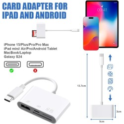 AXFEE 4en1 USB C Lecteur de Carte SD, Adaptateur Micro SD vers Type C OTG, Adaptateur Carte de Caméra SD pour Cartes SDHC SDXC T