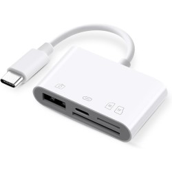 AXFEE 4en1 USB C Lecteur de Carte SD, Adaptateur Micro SD vers Type C OTG, Adaptateur Carte de Caméra SD pour Cartes SDHC SDXC T