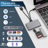 Lecteur de Carte SD 5 en 1, Adaptateur USB 3.0 Haute Vitesse en Aluminium pour téléphones/Pad appareils USB C et USB A avec empl
