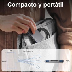 Lecteur de Carte SD 5 en 1, Adaptateur USB 3.0 Haute Vitesse en Aluminium pour téléphones/Pad appareils USB C et USB A avec empl