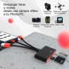 Lecteur de Carte mémoire 5 en 1, Adaptateur USB OTG et Lecteur de Carte SD pour iPhone/iPad, appareils USB C et USB A avec empla