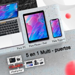 Lecteur de Carte mémoire 5 en 1, Adaptateur USB OTG et Lecteur de Carte SD pour iPhone/iPad, appareils USB C et USB A avec empla