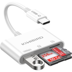 KiWiBiRD Adaptateur Carte SD USB C Lecteur Carte SD USB C Adaptateur USBC Cartes Micro SDHC, Compatible avec Mac iPhone 17 16 15