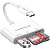 KiWiBiRD Adaptateur Carte SD USB C Lecteur Carte SD USB C Adaptateur USBC Cartes Micro SDHC, Compatible avec Mac iPhone 17 16 15