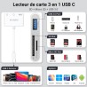 KiWiBiRD Adaptateur Carte SD USB C Lecteur Carte SD USB C Adaptateur USBC Cartes Micro SDHC, Compatible avec Mac iPhone 17 16 15